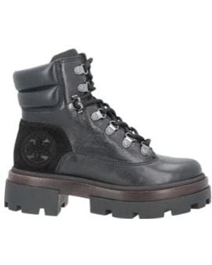 Tory Burch Color-Block Platform Boots - Black