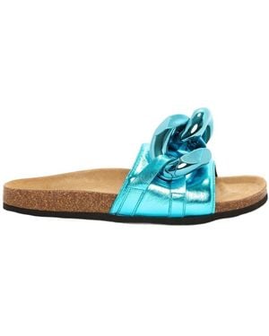JW Anderson Chain-Link Detail Slides - Blue