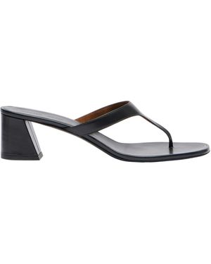 KHAITE Archer Leather High-Heeled Sandals - White
