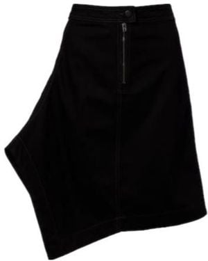 Lemaire Asymmetric Denim Midi Skirt - Black