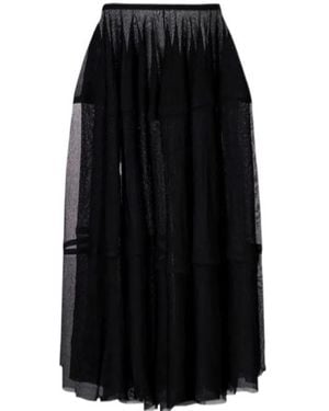Alaïa Alaïa Sheer Tiered Skirt - Black