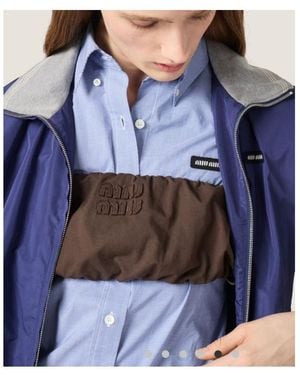 Miu Miu Twill Bandeau Top - Blue