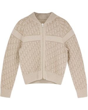 Dior Double-Sided Zipper Cardigan - White