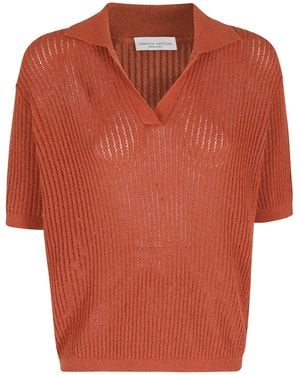 Roberto Collina Knitted Polo Shirt - Orange