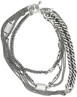 Ann Demeulemeester Multi Chain Necklace - Metallic