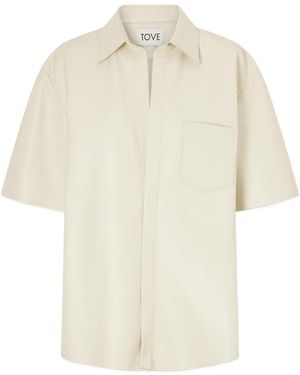 TOVE Jiayun Leather Shirt - White