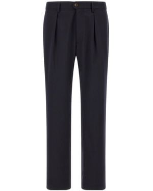 Incotex Pleated Tailored Trousers - Blue