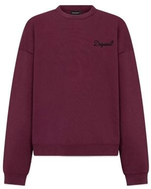DSquared² Signature Relax-Fit Crew-Neck Sweatshirt - Purple