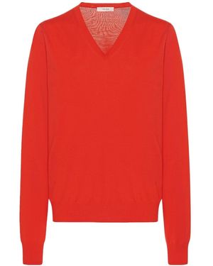 The Row Haius V-Neck Jumper - Red