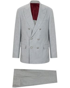 Brunello Cucinelli Long-Sleeve Suit Set - Gray