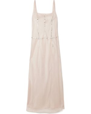 STAUD Greta Button-Trimmed Dress - White