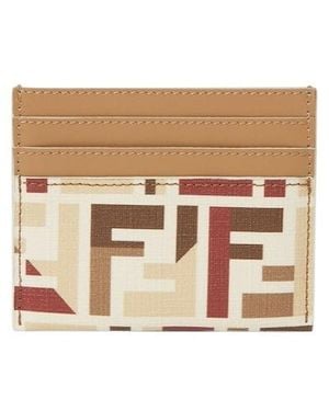 Fendi Roma Ff Motif Card Case - Red