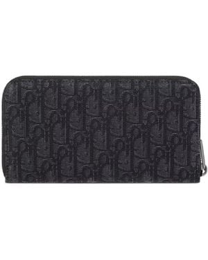 Dior Saddle Zipped Long Wallet - Blue