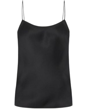 The Row Square-Neck Silk Top - Black