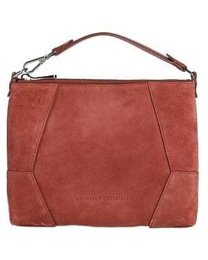 Brunello Cucinelli Mediumsize Suede Tote Bag - Red