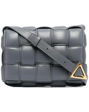 Bottega Veneta Intrecciato-Design Crossbody Bag - Grey