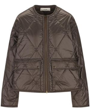Celine Quilted Nylon Jacket - Brown