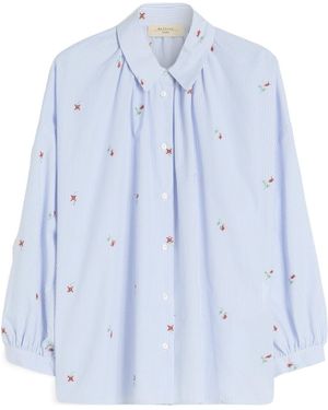 Weekend by Maxmara Wkdbutterfly Embroidery Poplin Shirt - Blue