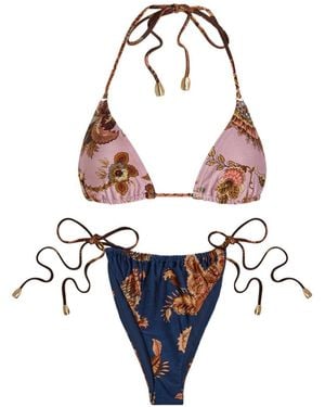 Zimmermann Aster Spliced Printed Bikini - Blue