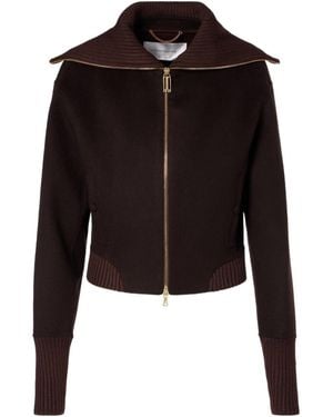 Victoria Beckham Lapel Collar Long-Sleeved Casual Jacket - Black