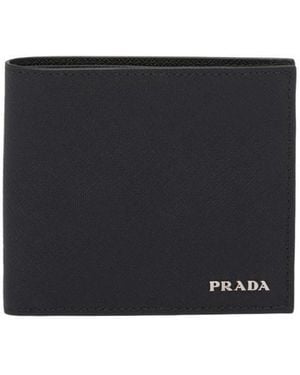 Prada Saffiano Bi-Fold Wallet - Black