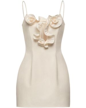 Magda Butrym Floral-Applique Cut-Out Mini Dress - Natural