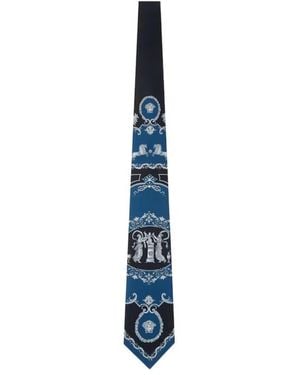 Versace Pattern-Printed Tie - Blue