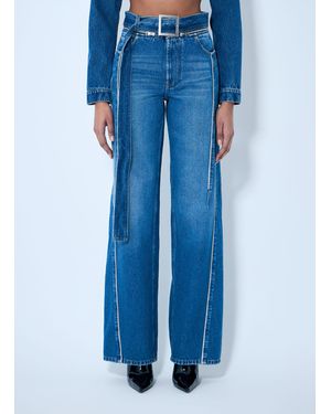 Jean Paul Gaultier Zip-Belt Denim Jeans - Blue