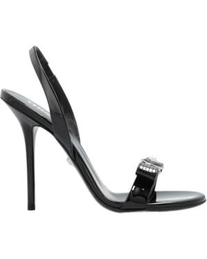 Versace High Heeled Slingback Sandals - Metallic