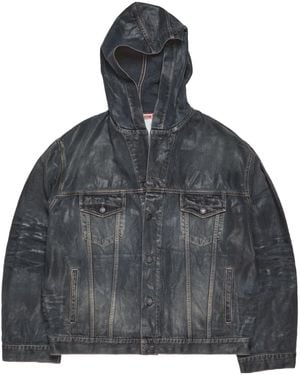 Acne Studios Hooded Denim Jacket - Gray