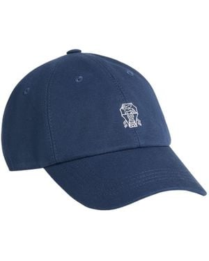 Brunello Cucinelli Garment-Dyed Baseball Cap - Blue