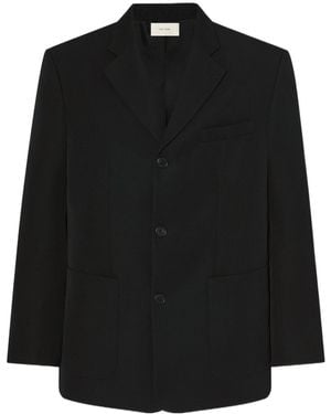 The Row Caelum Three-Button Patch-Pocket Jacket - Black
