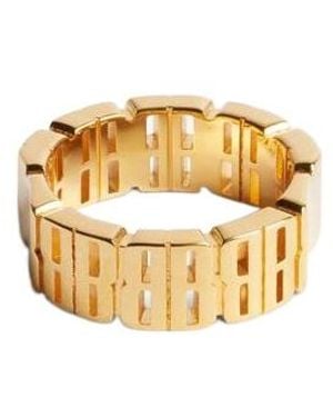 Balenciaga Logo Band Ring - Metallic