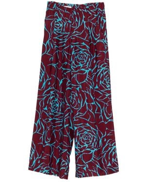 Dries Van Noten Printed Casual Trousers - Blue