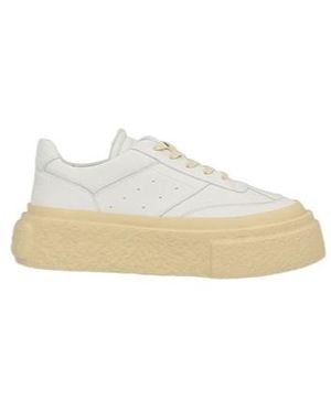 MM6 by Maison Margiela Minimalist Lowtop Leather Shoes - Natural