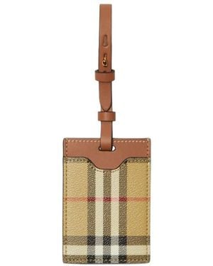 Burberry Check Logo Printed Card Holder - Metallic