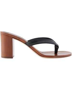 Gianvito Rossi 70 Leather Thong Sandals - Brown
