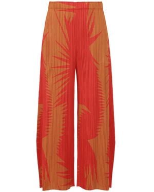 Pleats Please Issey Miyake Piquant Cropped Trousers - Red