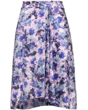 Isabel Marant Floral-Print Flared Skirt - Blue