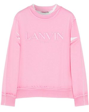 Lanvin Logo Embroidered Crewneck Sweatshirt - Pink
