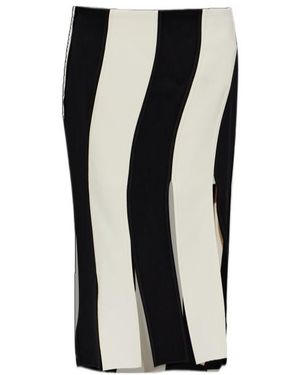 Entire studios Striped Midi Skirt - Black