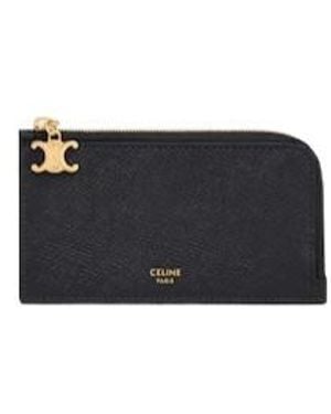 Celine Long Zipped Card Holder - Black