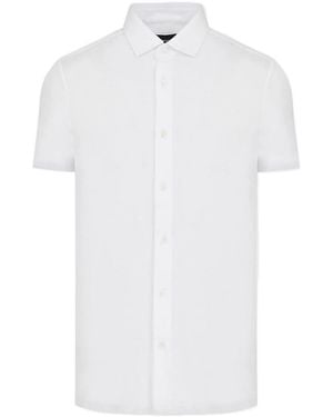 Emporio Armani Buttoned Curved Hem Shirt - White