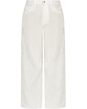 Zadig & Voltaire Elfy Cutwork Detailed Wide-Leg Trousers - White