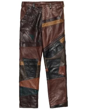 Prada Patchwork Leather Pants - Gray