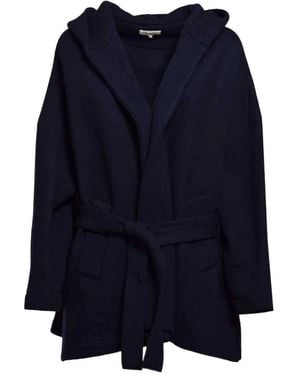 Barena Carmela Tie-Waist Coat - Blue