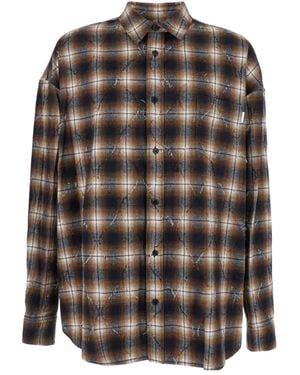 Juun.J Check Button-Down Shirt - Black