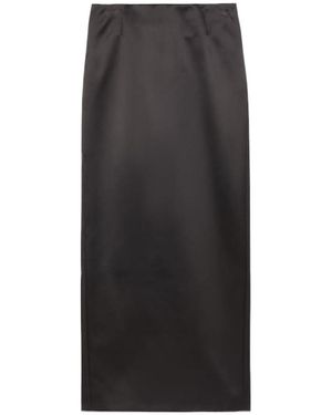 【関税&送料込】Gucci Black Satin Skirt Women's Gucci Maxi skirts | Lyst