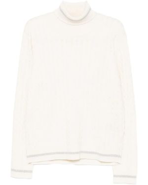 Eleventy Cable-Knit Jumper - White