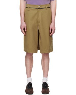 Martine Rose Khaki Twisted Skate Shorts - Natural